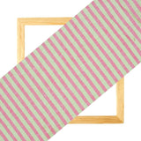 Pink Green Stripe Handloom Cotton Fabric