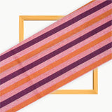 Pink Orange and Purple Stripe Cotton Handloom Fabric