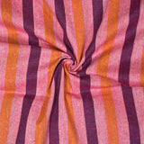 Pink Orange and Purple Stripe Cotton Handloom Fabric