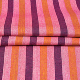 Pink Orange and Purple Stripe Cotton Handloom Fabric