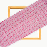 Pink Pink Checks Cotton Handloom Fabric
