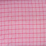 Pink Pink Checks Cotton Handloom Fabric