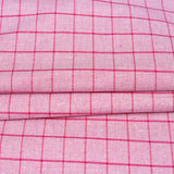 Pink Pink Checks Cotton Handloom Fabric