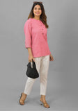 Women Mandarin Collar Cotton Top