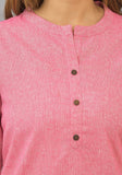 Pink Solid Cotton Women Top-10395