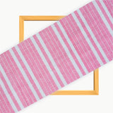 Pink White Stripe Cotton Handloom Fabric
