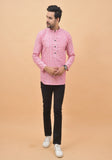 PINK WHITE STRIPE COTTON HANDLOOM CORD SET-25008