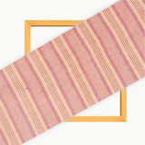 Pink Yellow Stripe Cotton Handloom Fabric