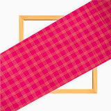 Pink Yellow Triple Line Checks Cotton Handloom Fabric