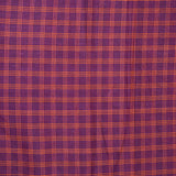 Purple Yellow Triple Line Checks Cotton Handloom Fabric