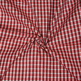 Red White Small Checks Cotton Handloom Fabric