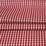 Red White Small Checks Cotton Handloom Fabric