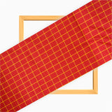 Red Yellow Checks Cotton Handloom Fabric