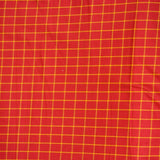Red Yellow Checks Cotton Handloom Fabric