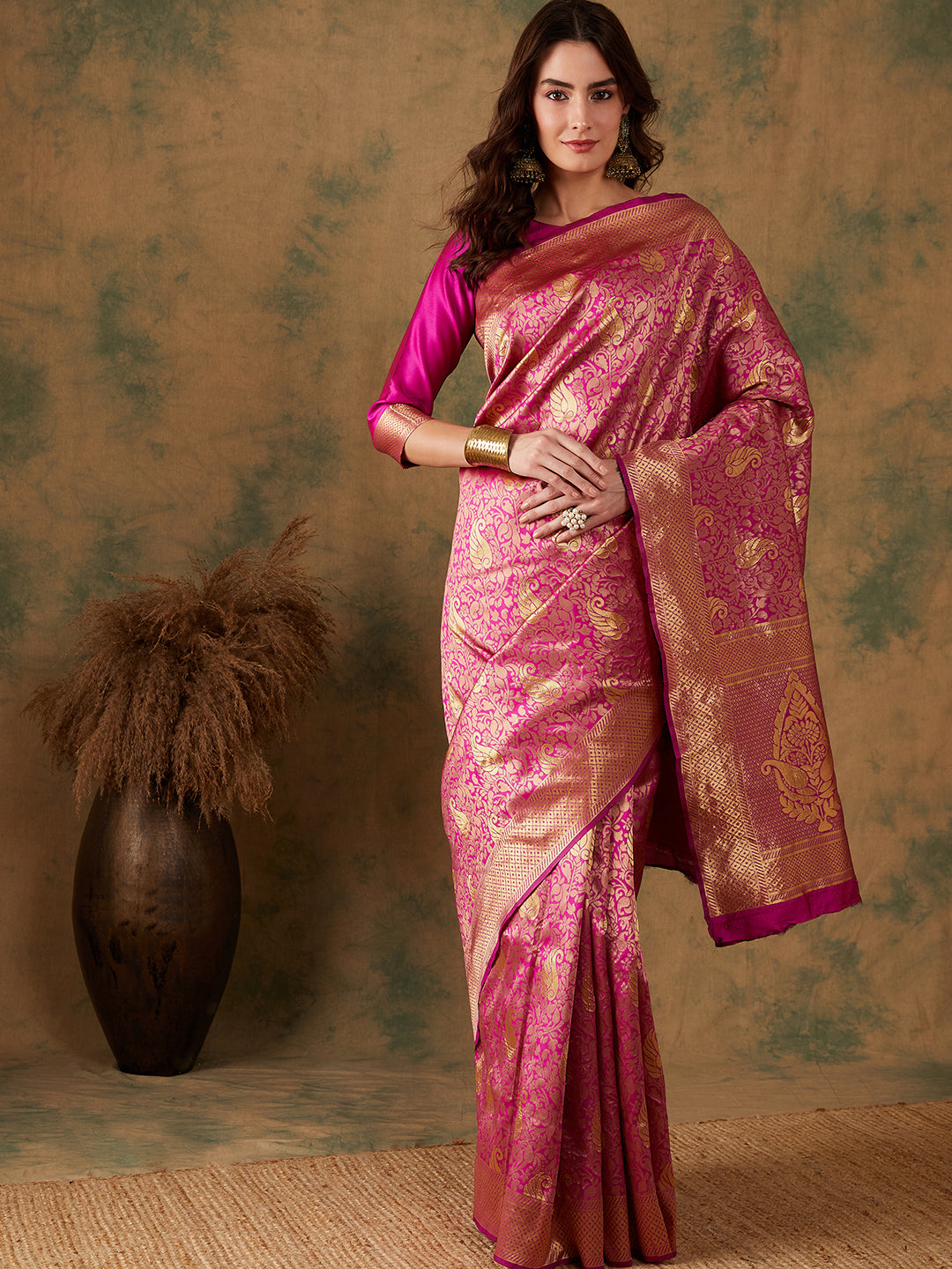 Women's Pink Colour Designer Weaving Saree-SPRW18036A