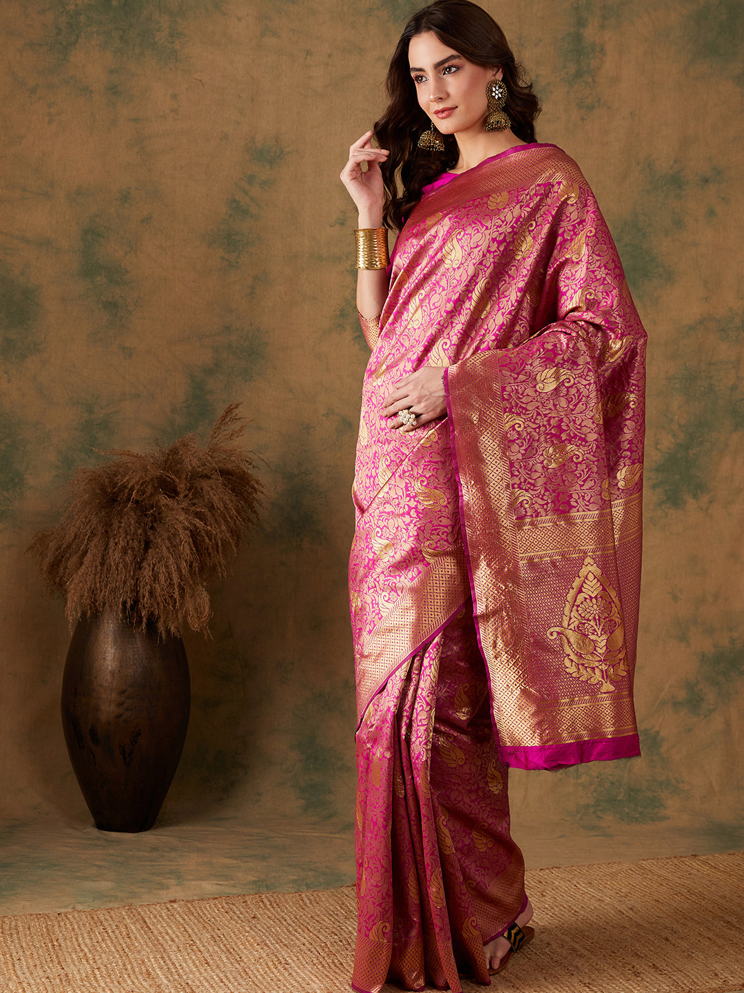 Women's Pink Colour Designer Weaving Saree-SPRW18036A