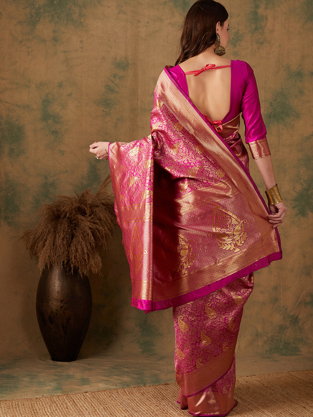 Women's Pink Colour Designer Weaving Saree-SPRW18036A