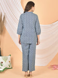 Women Blue White Lining cod set-CS-2001