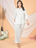 Women White haunted printed cod set-CS-2003