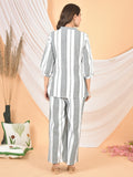 Women White Gray Printed Cod set CS-2011