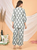 Women White Gray Printed Cod set CS-2012