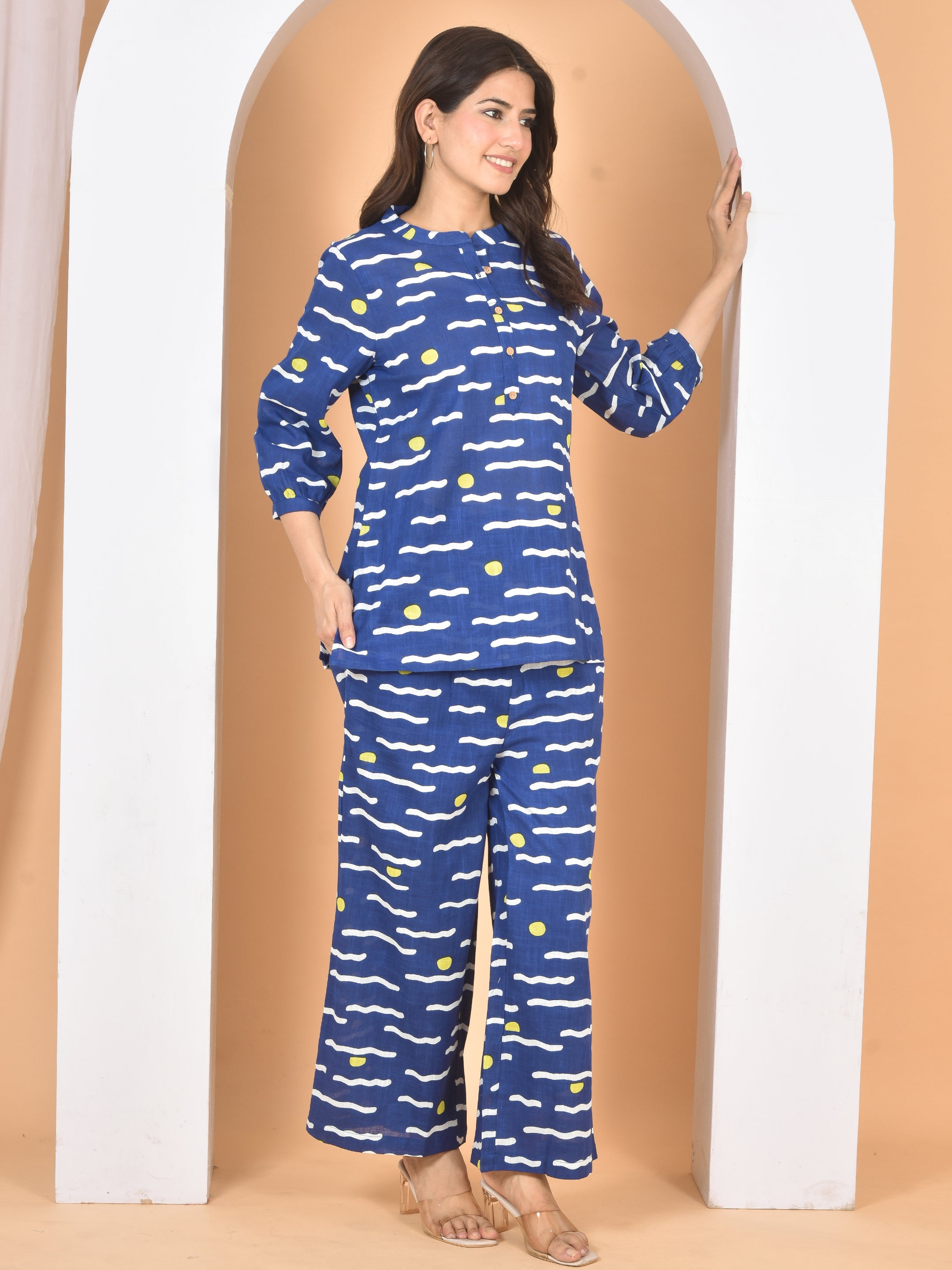 Women Blue Printed Cod Set CS-2017