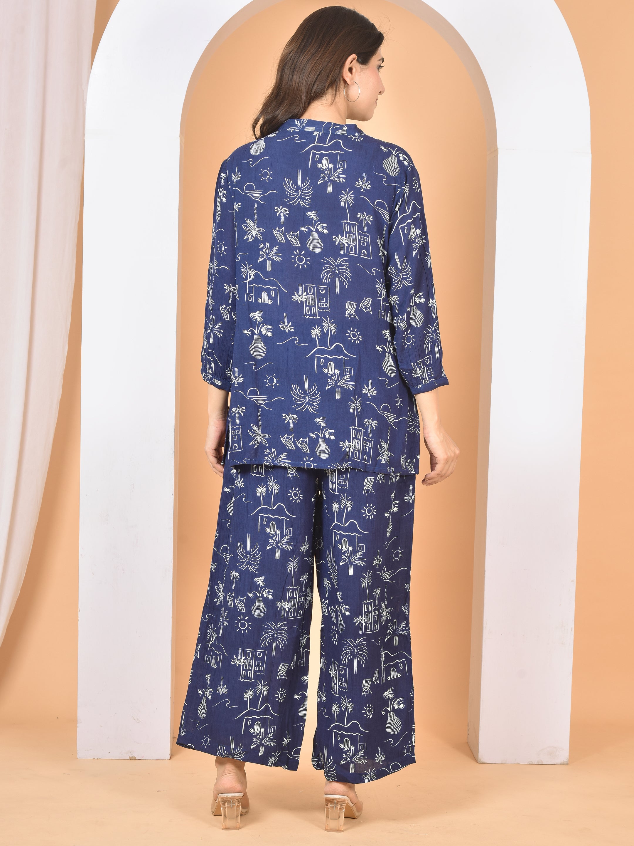 Women Blue Printed Cod Set CS-2018