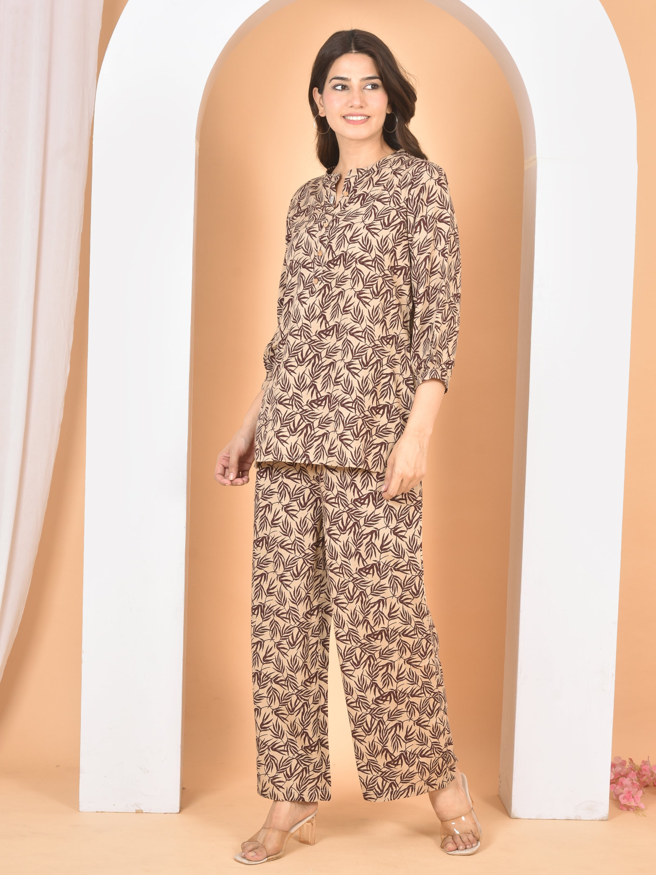 Women Brown printed cod set CS-2021