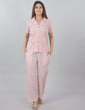 Plus Size printed pink cord set