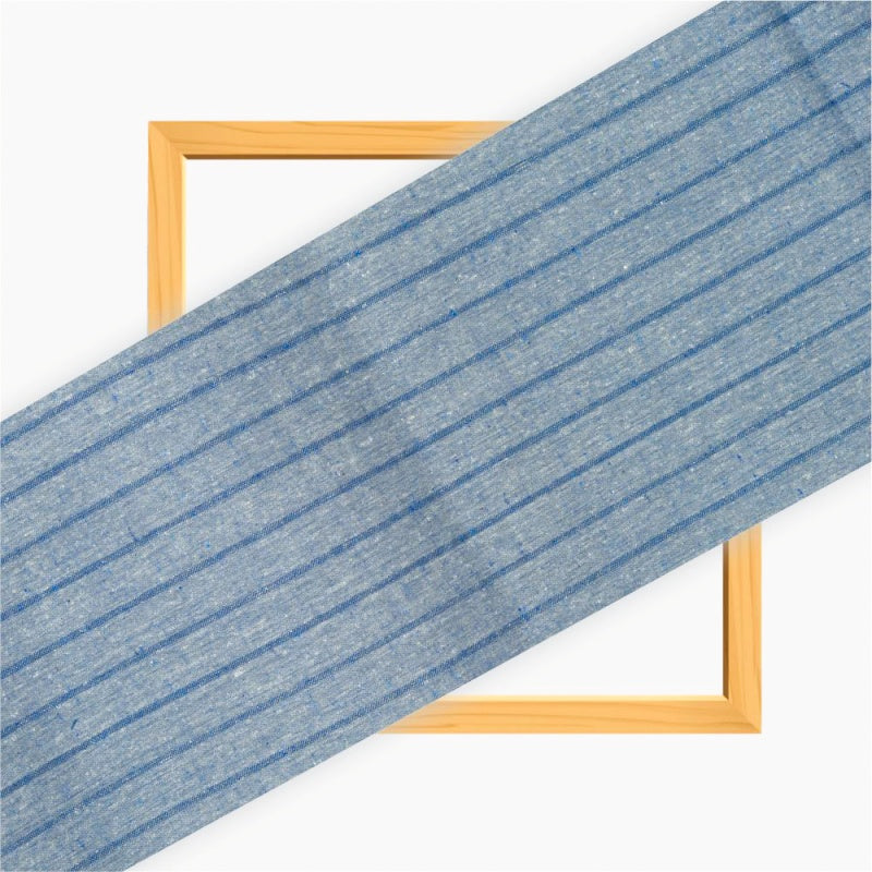 Sky Blue Blue Stripe Cotton Handloom Fabric