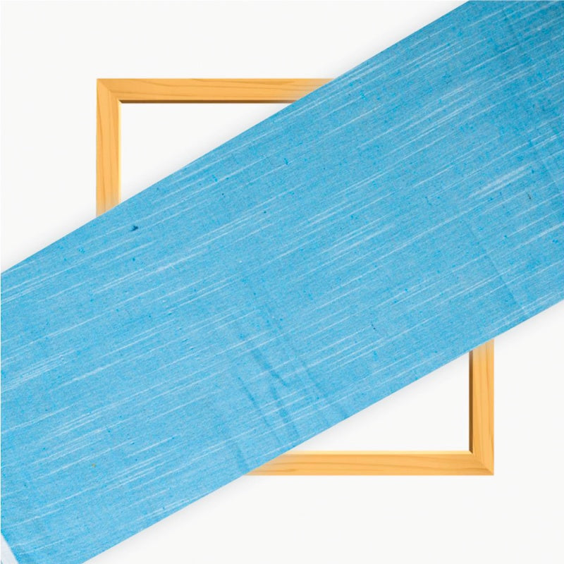 Sky Blue Samray Cotton Handloom Fabric