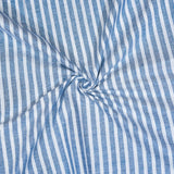 Sky Blue White Stripe Cotton Handloom Fabric