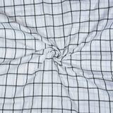 White Black Checks Cotton Handloom Fabric