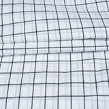 White Black Checks Cotton Handloom Fabric