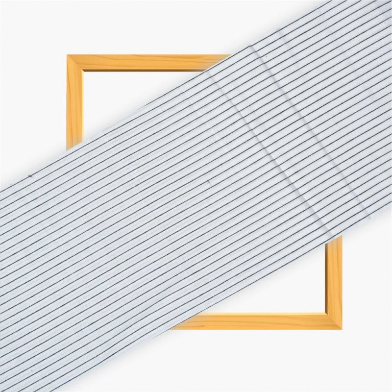 White Black Stripe Cotton Handloom Fabric