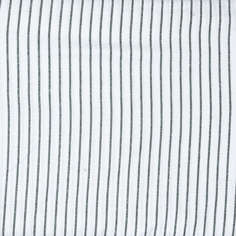 White Black Stripe Cotton Handloom Fabric