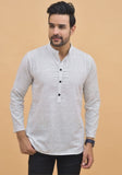 WHITE BLACK STRIPE COTTON HANDLOOM CORD SET-25005
