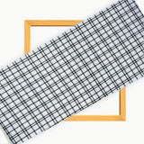 White Black Triple Line Checks Cotton Handloom Fabric