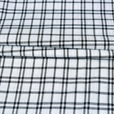 White Black Triple Line Checks Cotton Handloom Fabric