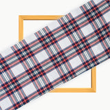 White Black and Red Twill Cotton Handloom Fabric
