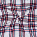 White Black and Red Twill Cotton Handloom Fabric