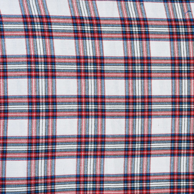 White Black and Red Twill Cotton Handloom Fabric