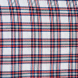 White Black and Red Twill Cotton Handloom Fabric