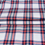 White Black and Red Twill Cotton Handloom Fabric