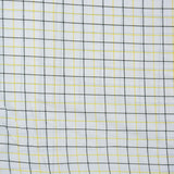 White Black and Yellow Checks Cotton Handloom Fabric