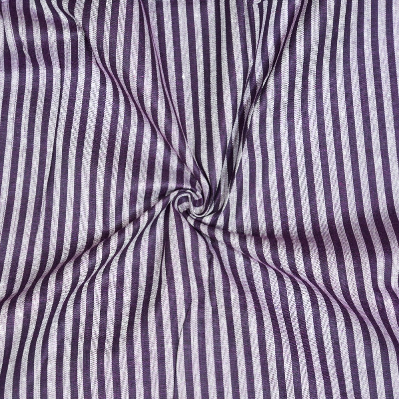 White Blue Stripe Cotton Handloom Fabric