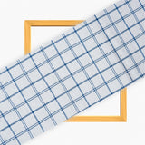 White Blue Twill Cotton Handloom Fabric