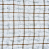 White Brown Checks Cotton Handloom Fabric