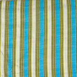 White Cyan and Brown Stripe Cotton Handloom Fabric
