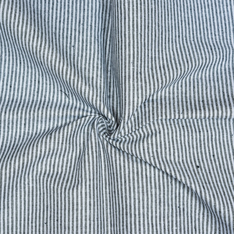White Gray Stripe Cotton Handloom Fabric